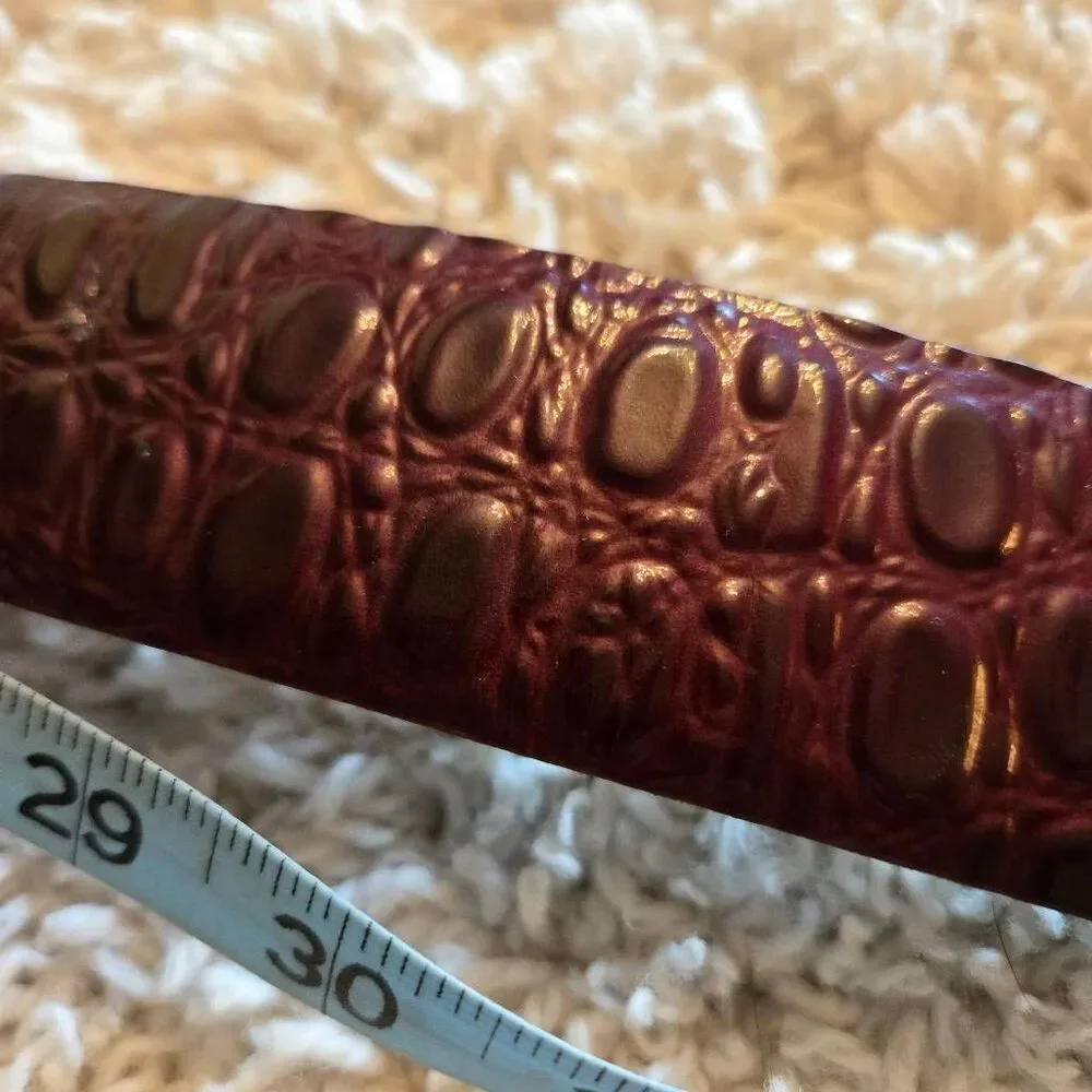 Vintage Hudson's of Indiana Patent Leather Belt Reddish Brown Croc Embossed 36